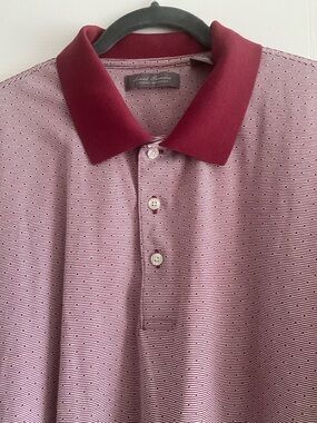 Daniel Cremieux Maroon Collar Patterned Polo